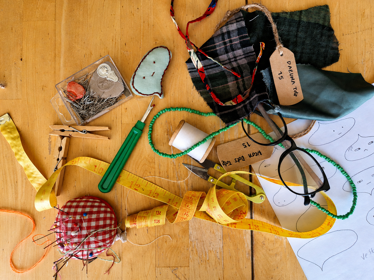 Upcycled fabric mess